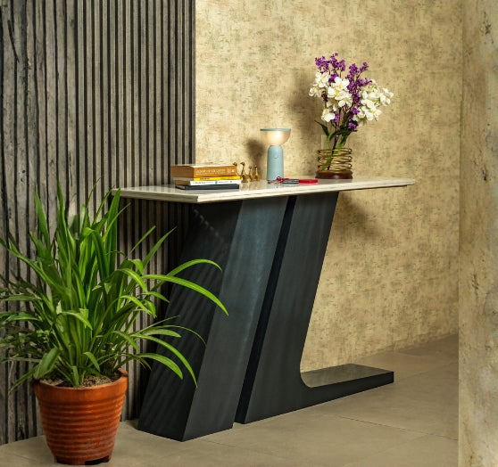 Zylon – A Modern Console Defined by Bold Angles and Architectural Elegance.