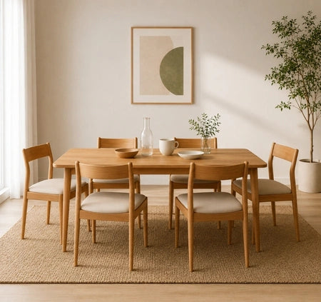 Reno – A modern 6-seater dining table designed for style, comfort, and everyday gatherings.