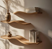 Wave - A Custom Wavy Floating Shelf for Modern and Rustic Elegance