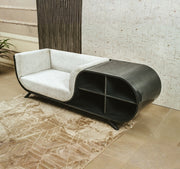 WaveLounge – Stylish Sofa with Integrated Shelves for Modern Living.