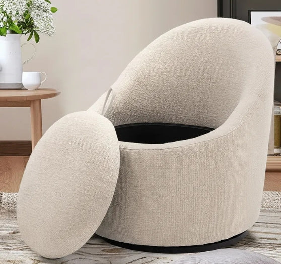 Orbix – A cozy round chair with smart storage.