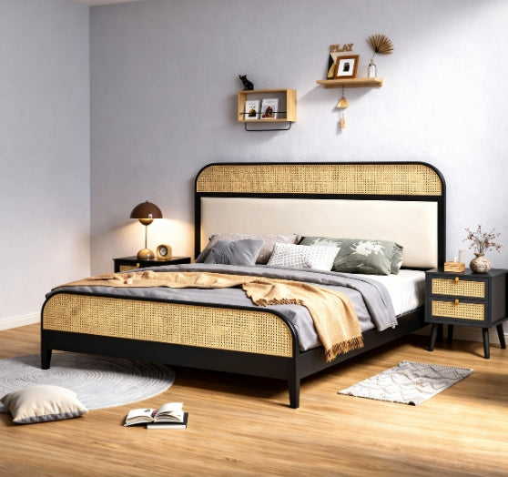 Lunivon - A double bed that offers the perfect blend of modern elegance and restful comfort, creating a serene and inviting bedroom space.