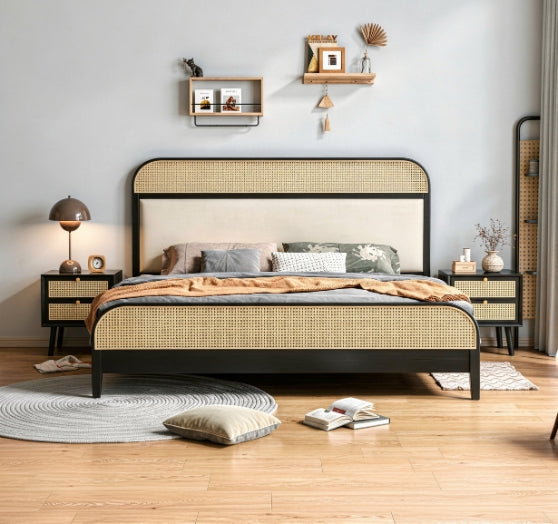 Lunivon - A double bed that offers the perfect blend of modern elegance and restful comfort, creating a serene and inviting bedroom space.