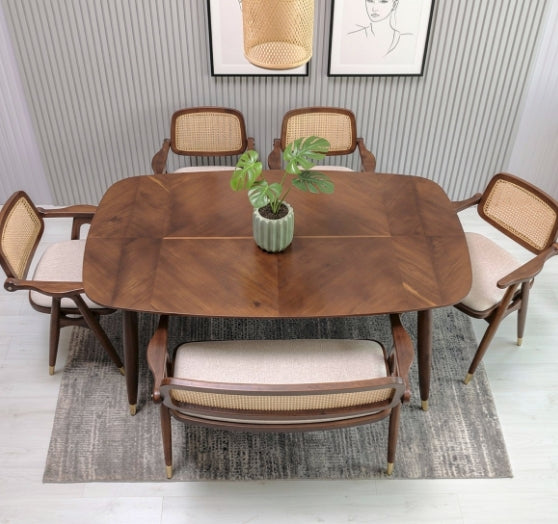 DineNest - the 6-seater wooden dining set