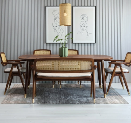 DineNest - the 6-seater wooden dining set