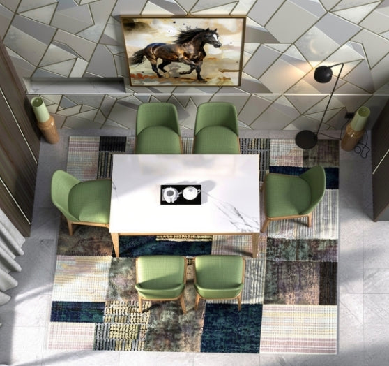Stellin – A sleek 6-seater dining table that combines modern design with everyday functionality.