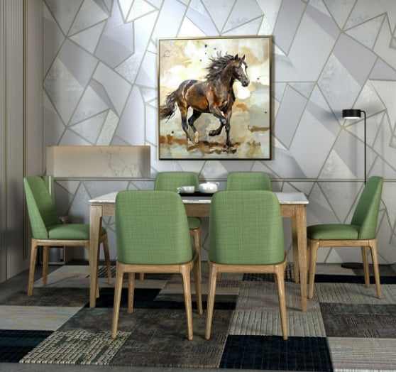 Stellin – A sleek 6-seater dining table that combines modern design with everyday functionality.