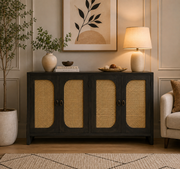 Rattan console - Naturally textured design with modern elegance.