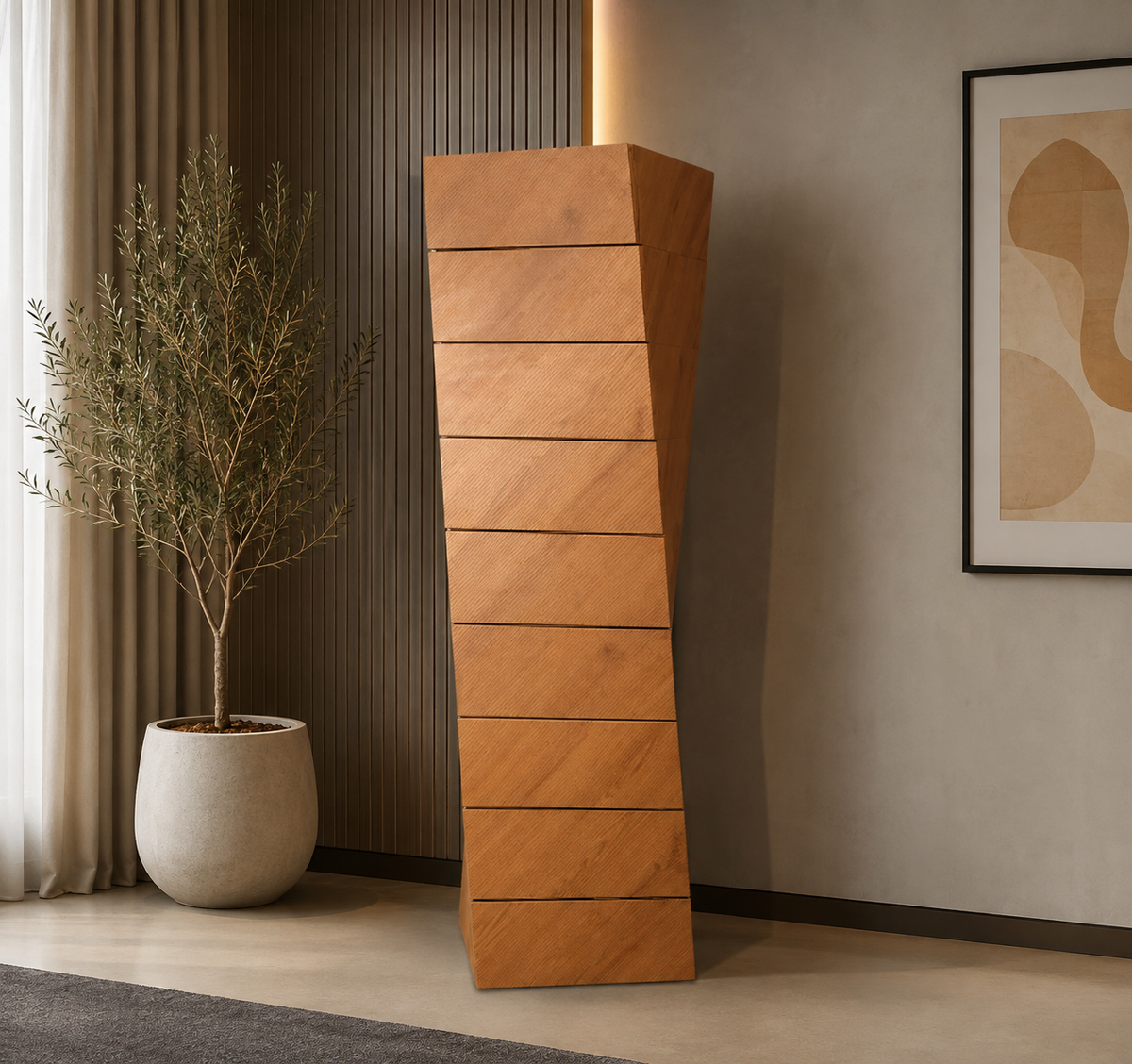 Twist — A modern console with a bold, architectural form.