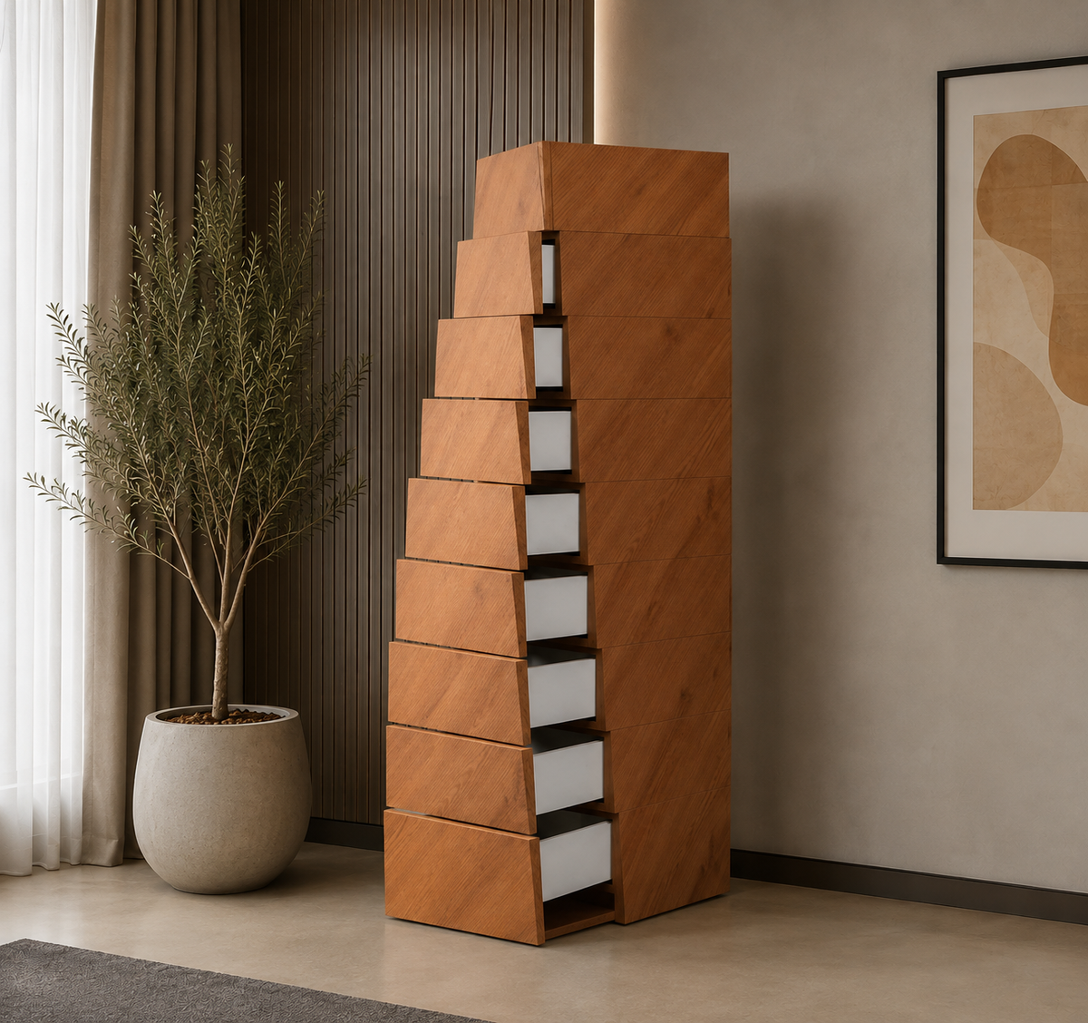 Twist — A modern console with a bold, architectural form.
