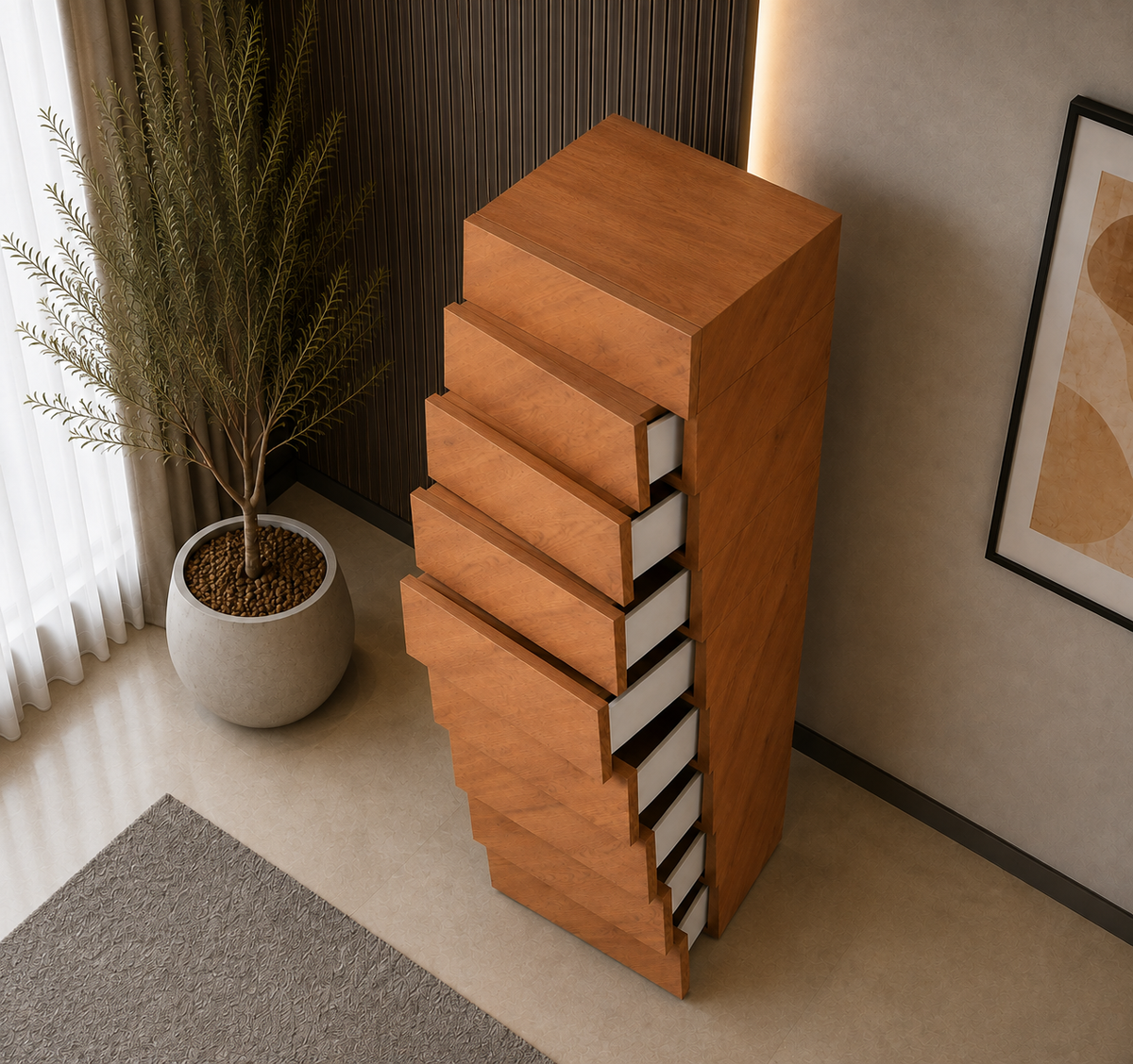 Twist — A modern console with a bold, architectural form.