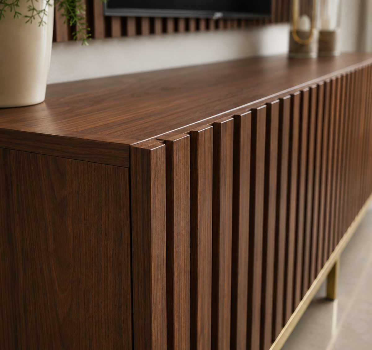 Ivara – A Fluted Console that Embodies Modern Grace and Architectural Charm.