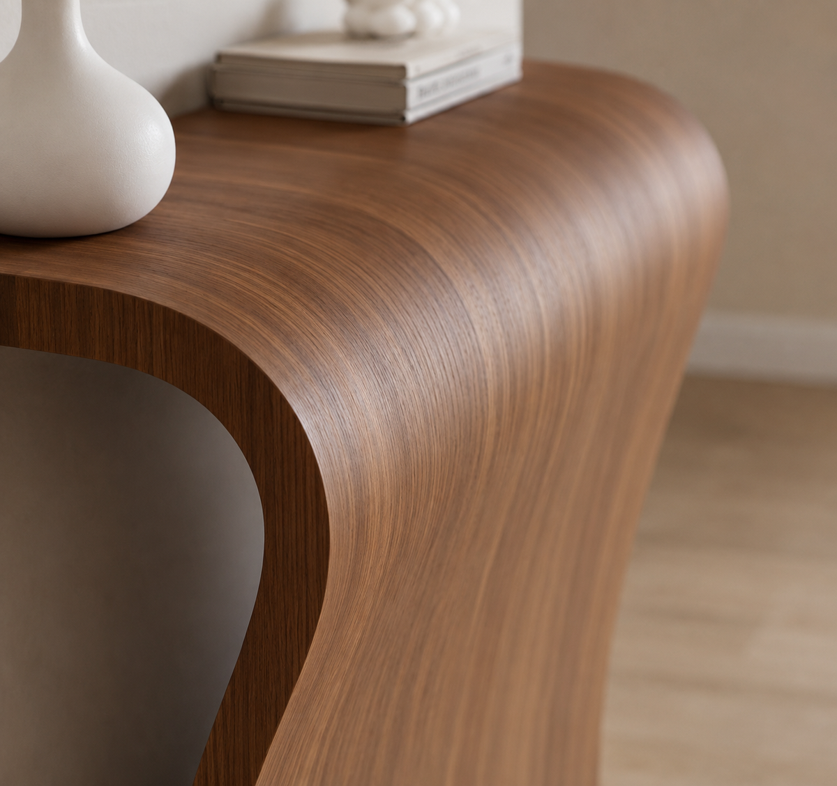 Curve – A Modern Curved Console Table, Designed to Blend Artistry with Function.